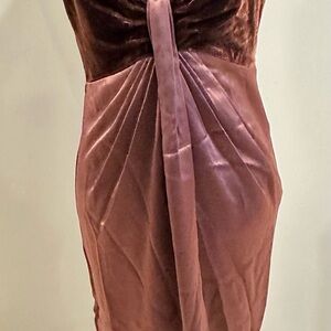 Reiss Velvet Dress in Rich Brown